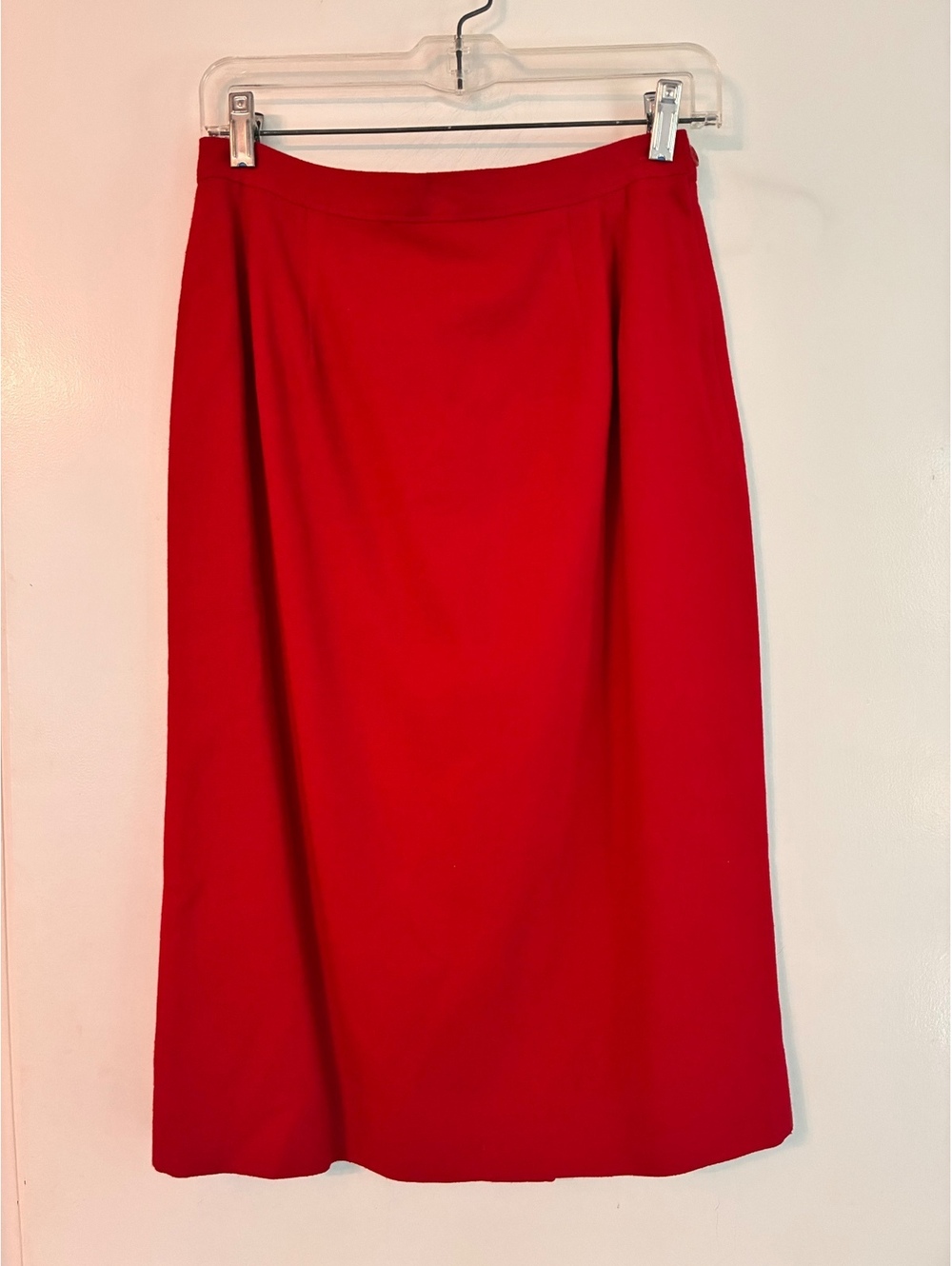 Vintage Pendleton Red 100% Virgin Wool Midi Skirt USA Size 10